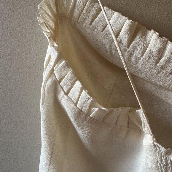 Reformation Ronan Midi Dress – Ivory – Tie Straps & Lace Trim – Size 6 - Picture 4 of 6